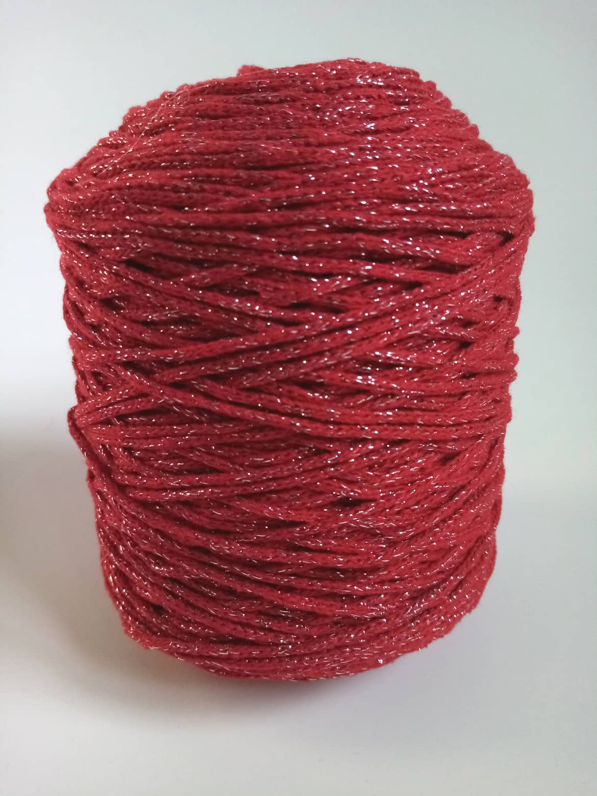 Macrame Cake - 2 mm - Strieborný Lurex