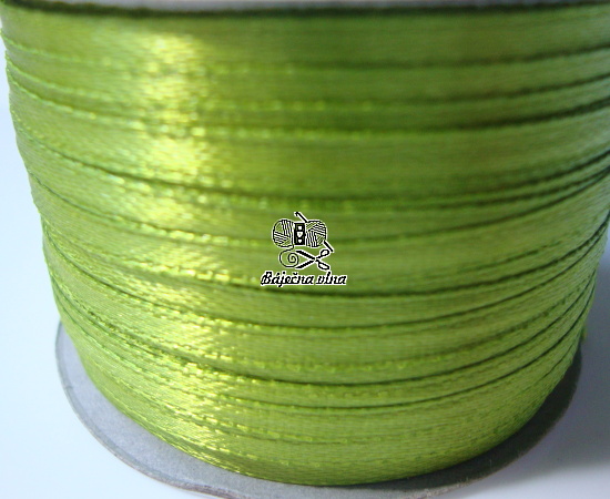 Atlasová stuha - sv.zelená - 3mm - 90m