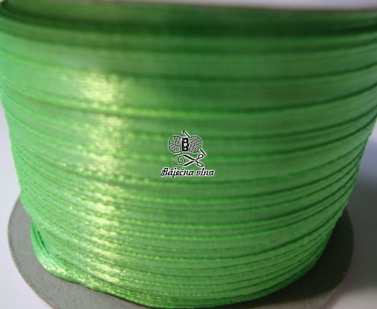 Atlasová stuha - zelená - 3mm - 90m