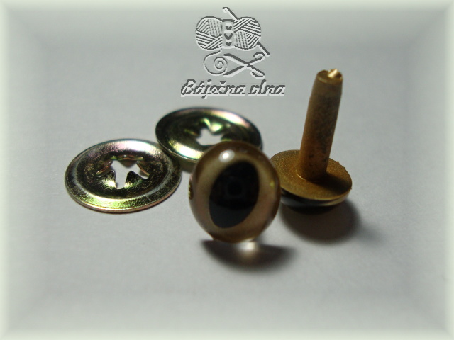 9 mm - Bezpečnostné oči - Zlaté mačacie - 1pár